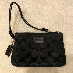 Coach black wristlet